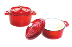 Smaltované nádobí - BELIS, litina červené