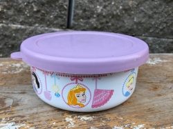 Smaltovaná nádoba s plastovým víkem, dekor princezny, 12 cm, objem 0,5 litru 