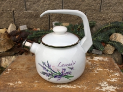 Smaltovaný čajník dekor levandule lila, objem 2,5 litru 