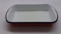 Smaltovaný pekáč červený s puntíky- Metalac, vnitřní rozměry 30x18 cm 