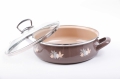 Mělký kastrol elegant - lístky se skleněnou poklicí 24 cm
