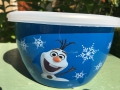 Smaltovaná miska s plast. víkem motiv Frozen 